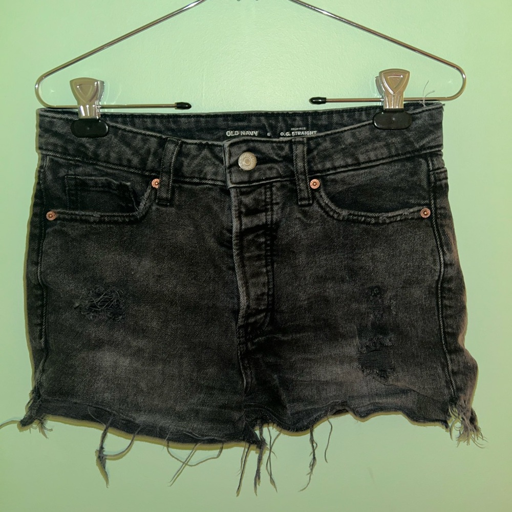 Old Navy Charcoal/black Denim Shorts